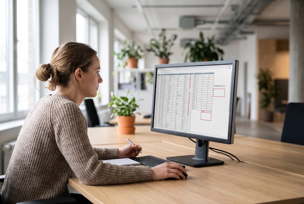 Spécialiste data repérant dans le fichier catalogue les attributs manquants et les lignes en erreur