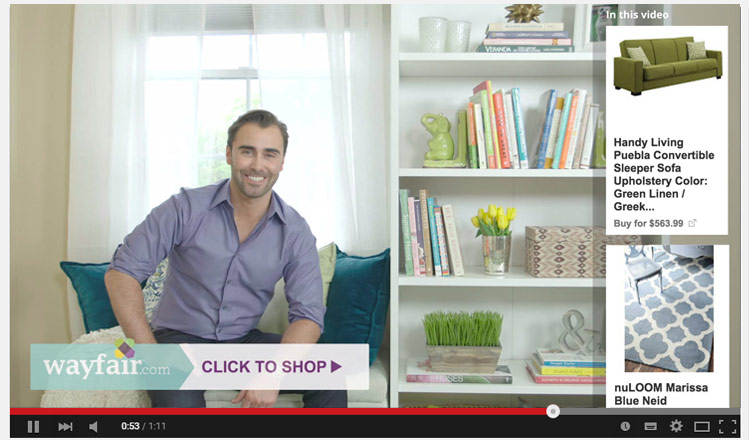 Illustration de Trueview for Shopping via Youtube Ads.